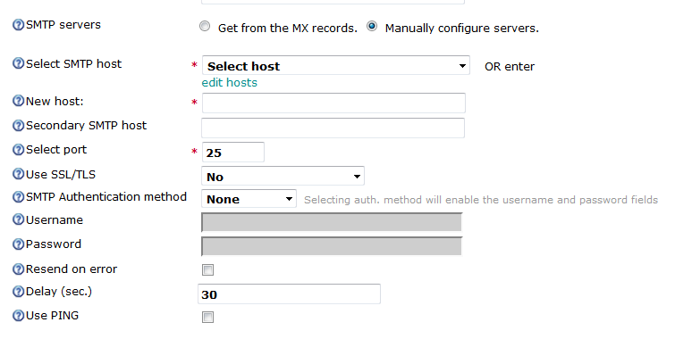 Email Round Trip Manually Configuration